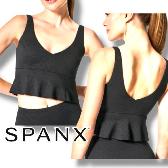 SPANX Other - SPANX TOP ONLY Swim Bikini Pique Longline Flounce 50378R Size Large